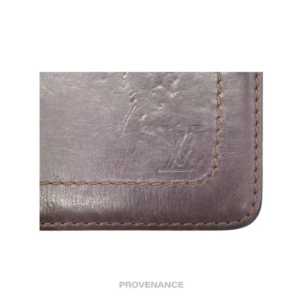 🔴 Louis Vuitton Long Wallet - Utah Brown Leather
